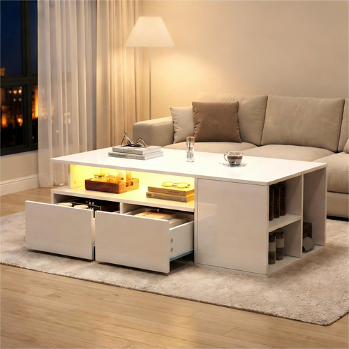 Coffee table with open - table,