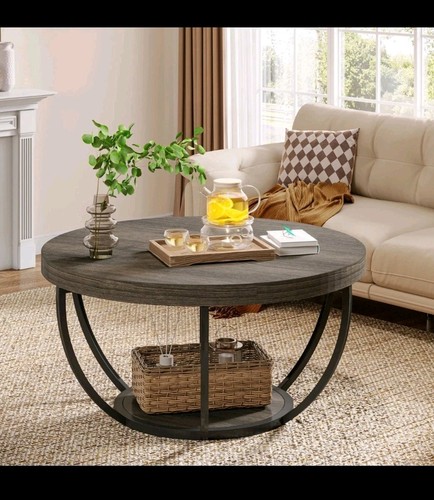 Round coffee table - coffee, table,
