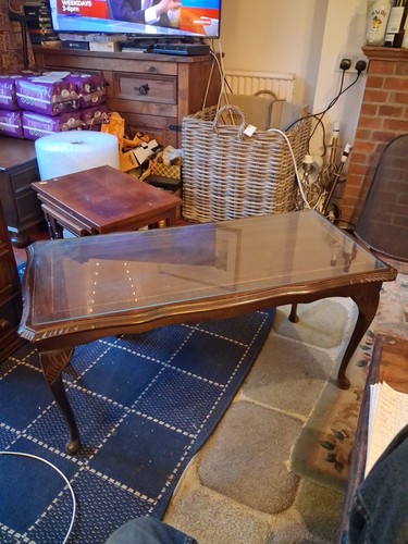 Vintage glass top wooden - vintage,