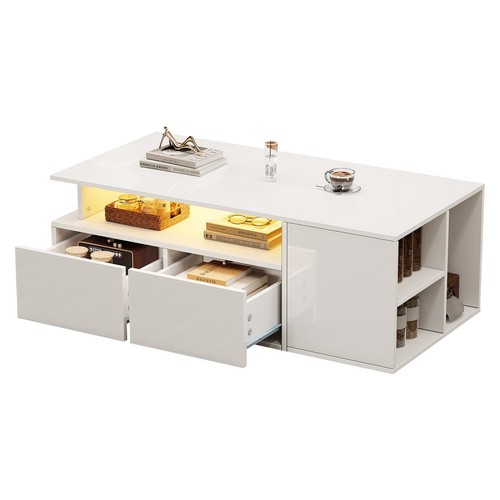 White led coffee table 2 - w/,
