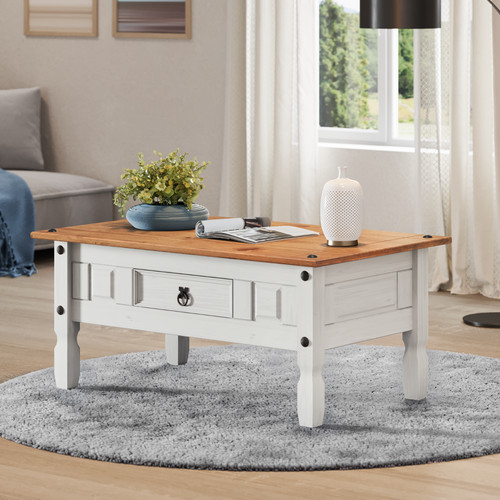 Corona coffee table white - table, wax