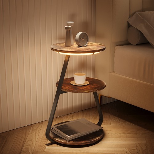 Tier bedside table with - tier,